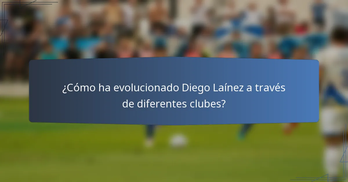 ¿Cómo ha evolucionado Diego Laínez a través de diferentes clubes?