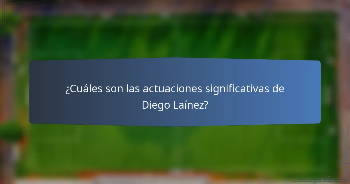 ¿Cuáles son las actuaciones significativas de Diego Laínez?